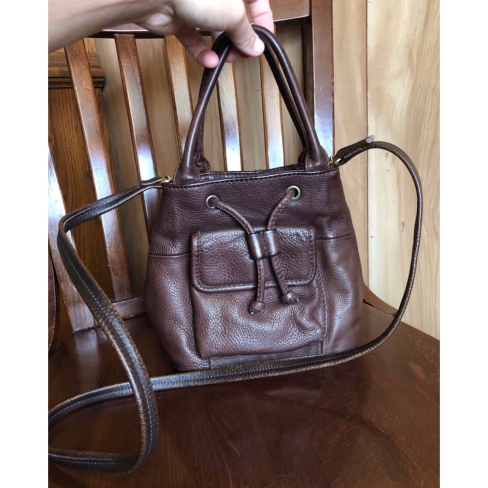 Vintage Fossil leather bucket bag crossbody